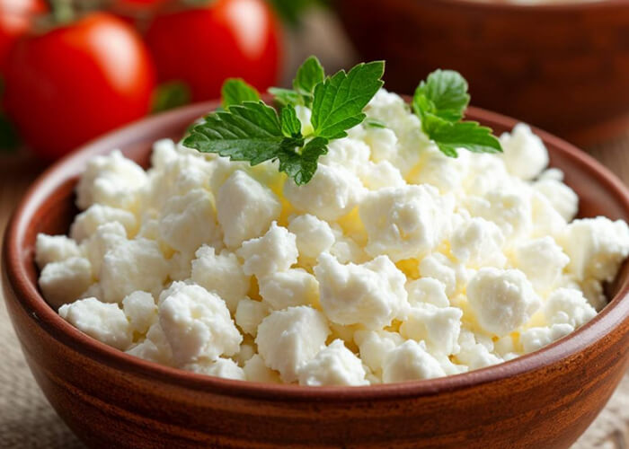 После того, как стекла сыворотка, продукт готов к употреблению. Достаньте его из марли и подавайте на стол или используйте для приготовления блюд.